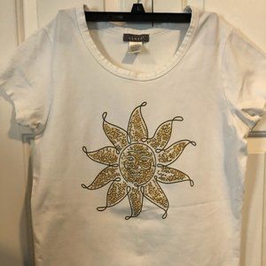 Let the "Sun" shine white t-shirt - (size L)